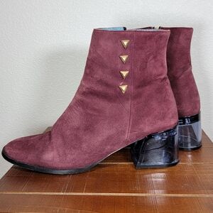 Valentina Rangoni Remy burgandy Italian leather booties